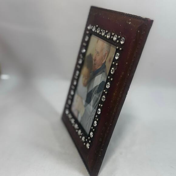 Rustic Distressed Finish Vintage style Metal Photo Frame Picture Holder 5x7 inch - Picture 5 of 8